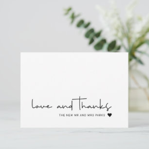 Elegante Liebe und Dank Casual Schriftart Danksagu Dankeskarte