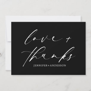 Elegante Liebe und dank Script Foto Hochzeit Dankeskarte