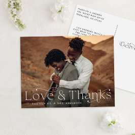 Elegante Liebe und danke Hochzeit Foto Vielen Dank Postkarte