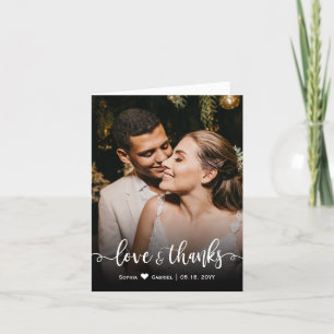 Elegante Liebe und Dankeschön Script Foto Hochzeit Dankeskarte
