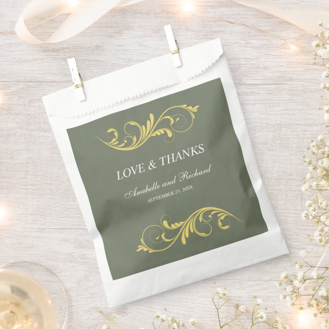 Elegante Liebe und Danksagung Geschenktütchen (Ausgeschnitten)
