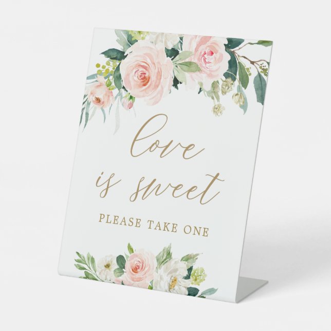 Elegante Liebe Wasserfarbe ist süß Sockelschild (Vorderseite)