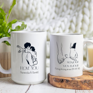 Elegante Liebe zum Hochzeitstag Valentinstag Kaffeetasse