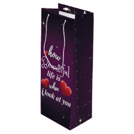 Elegante Liebe zum Valentinstag Geschenktüte Für Weinflaschen