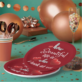 Elegante Liebe zum Valentinstag Pappteller