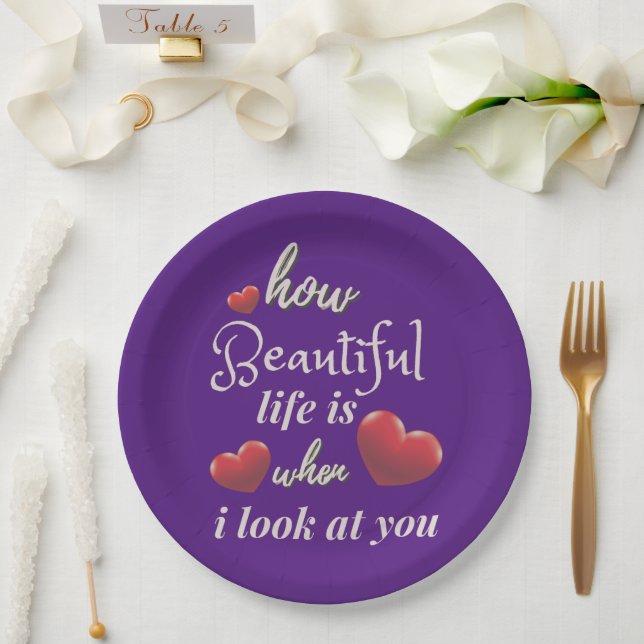 Elegante Liebe zum Valentinstag Pappteller (Hochzeit)