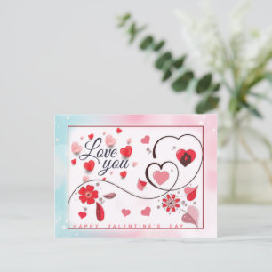 Elegante Liebe zum Valentinstag  Postkarte