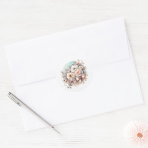 Elegante Liebes-Fancy-Floral-Brautparty Runder Aufkleber