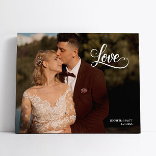 Elegante Liebesschrift Hochzeitsfoto-Wandkunst Leinwanddruck