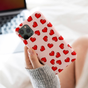 Elegante Liebhaber Rotes Herz Muster auf Sanft Ros Case-Mate iPhone Hülle