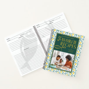 Elegante Lieblingsrezepte Familie Foto Zitronen Zi Notizbuch