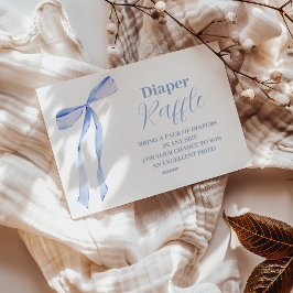 Elegante Light Blue Bow Raffle Diapper Begleitkarte