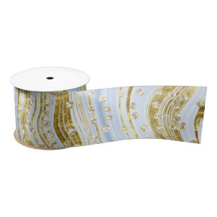 Elegante Light Blue Sparkle Wirbel Glitzer Sequins Satinband