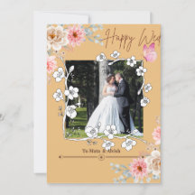 Elegante Light Brown Foto Collage Wedding Einladun