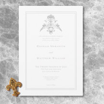 Elegante Light Gray Chinoiserie Cherub Wedding