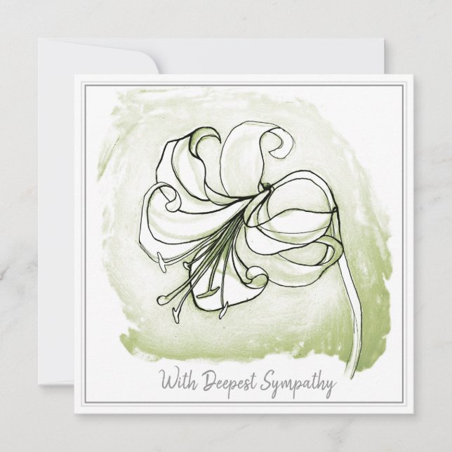 Elegante Light Green Schwarz-weiß Lily Sympathy Ca (Vorderseite)