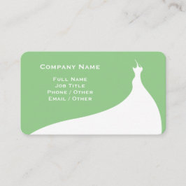 Elegante Light Green Wedding Dress Business Card Visitenkarte
