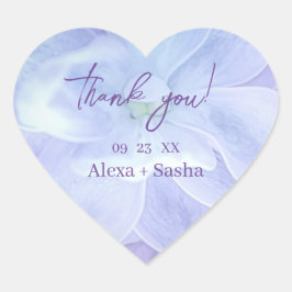 Elegante Light Lila Lilac Blume Hochzeit Herz-Aufkleber