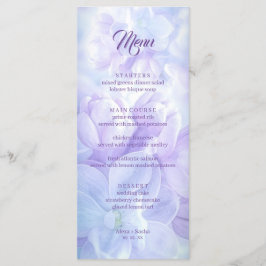 Elegante Light Lila Lilac Blume Hochzeit Menükarte