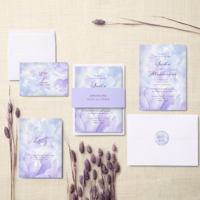 Elegante Light Lila Lilac Blume Hochzeit Postkarte (Von Creator hochgeladen)