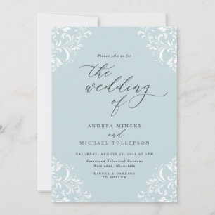 Elegante Light Türkise Aqua Mint Wedding Einladung