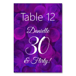 Elegante Lila 30 und Kokette Geburtstagsparty Tischnummer