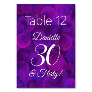 Elegante Lila 30 und Kokette Geburtstagsparty Tischnummer