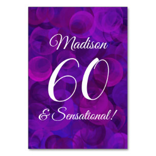 Elegante Lila 60 & sensationelle Geburtstagsparty Tischnummer