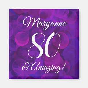 Elegante Lila 80 und Phantastische Geburtstagspart Magnet