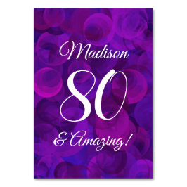 Elegante Lila 80 und Phantastische Geburtstagspart Tischnummer