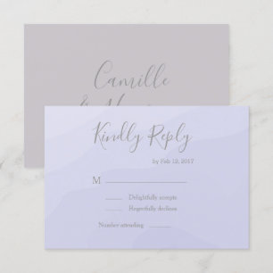 Elegante lila Aquarell-Hochzeit-RSVP Einladung