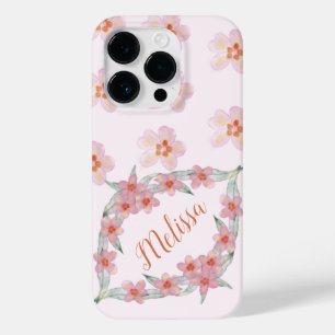 Elegante Lila Aquarellfarben Blume Persönliche Bez Case-Mate iPhone 14 Pro Hülle