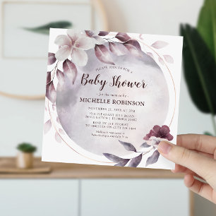 Elegante lila Baby Shower-Einladung Einladung