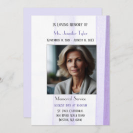 Elegante Lila Beerdigung Einladung