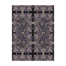 Elegante Lila Black Batik Raven Tessellation Tile