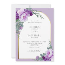 Elegante Lila Blattgold-Hochzeit