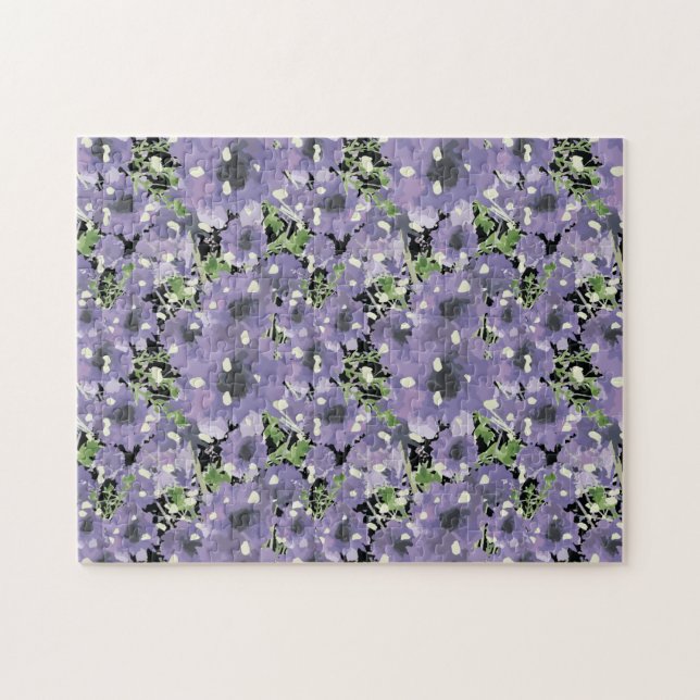 Elegante Lila Blooms Bloral Puzzle (Horizontal)