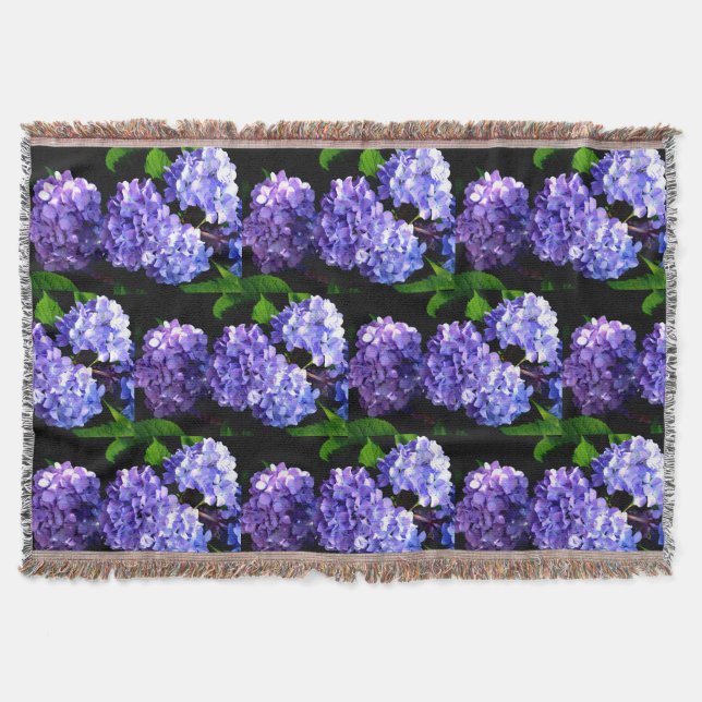 Elegante lila, blühende lila Hydrangeas Decke (Vorderseite)