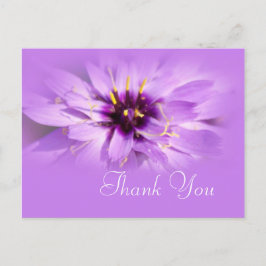 Elegante lila Blume bedankt sich bei Postcard. Postkarte