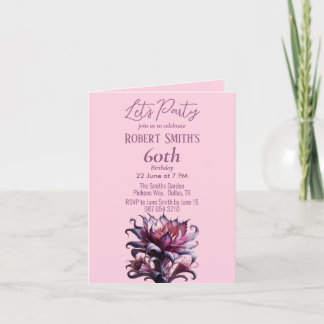 Elegante Lila Blume Geburtstagsparty Einladung