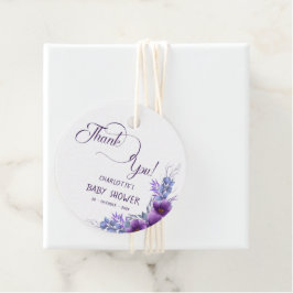 Elegante Lila Blume Kinderdusche Geschenkanhänger