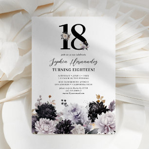 Elegante lila Blumen-Einladung zum 18. Geburtstag Einladung