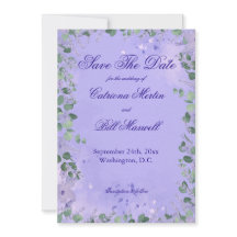 Elegante lila Blumen Hochzeit-Save-the-Date-Karte