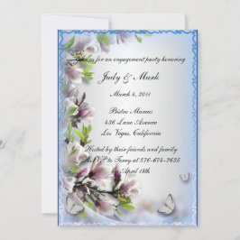 Elegante Lila Blumen-Schmetterlingspartei Einladung