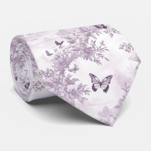 Elegante lila Blumen und Schmetterlinge Krawatte