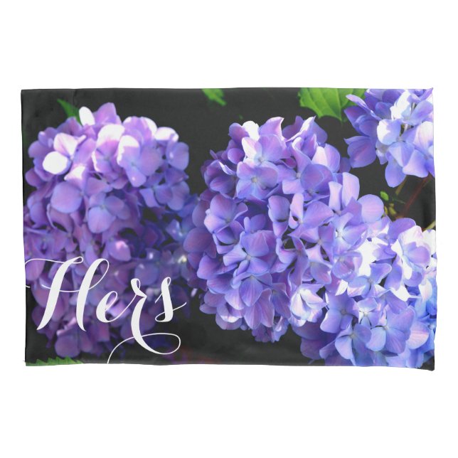Elegante lila Blumen violette Blumen Hydrangeas Kissenbezug (Vorderseite)
