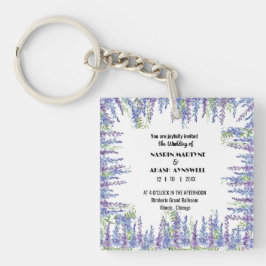 Elegante Lila Blumenhochzeit Schlüsselanhänger