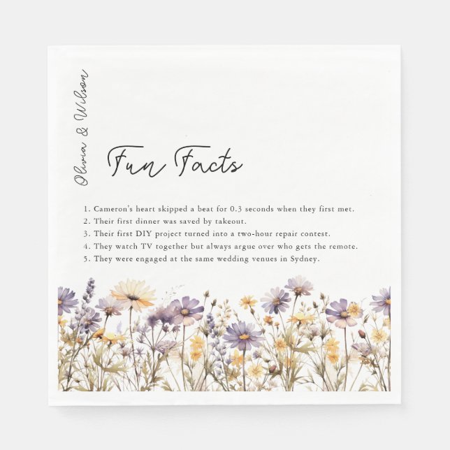 Elegante Lila Blumenhochzeit Serviette (Vorderseite)