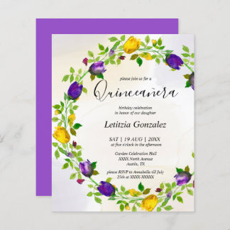 Elegante Lila Blumenzwiebeln Einladung