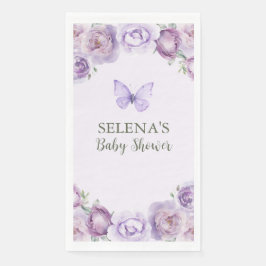 Elegante Lila Blütenschmetterlingsdusche Serviette